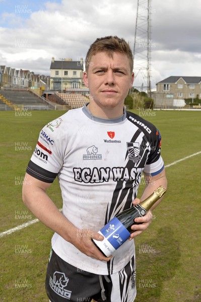 160416 Llandovery v PontypriddSSE Swalec Cup Semi Finals Joel Raikes of Pontypridd with the Man of the Match award