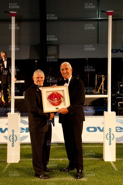 311012 - Members of the 1972 Llanelli side that beat New Zealand 9-3 gather to be presented with special caps at the dinner to mark the exact date of the match, at Parc y Scarlets