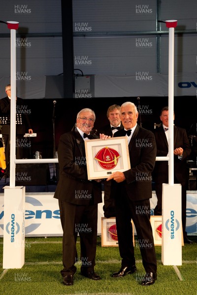 311012 - Members of the 1972 Llanelli side that beat New Zealand 9-3 gather to be presented with special caps at the dinner to mark the exact date of the match, at Parc y Scarlets