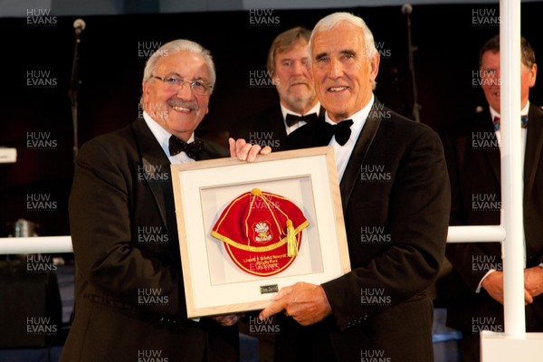 311012 - Members of the 1972 Llanelli side that beat New Zealand 9-3 gather to be presented with special caps at the dinner to mark the exact date of the match, at Parc y Scarlets