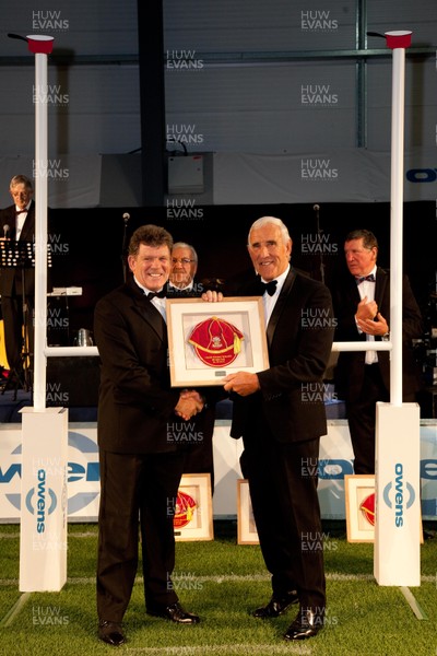 311012 - Members of the 1972 Llanelli side that beat New Zealand 9-3 gather to be presented with special caps at the dinner to mark the exact date of the match, at Parc y Scarlets