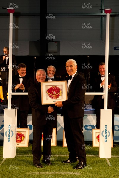 311012 - Members of the 1972 Llanelli side that beat New Zealand 9-3 gather to be presented with special caps at the dinner to mark the exact date of the match, at Parc y Scarlets