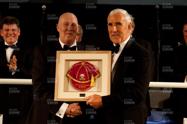 311012 - Members of the 1972 Llanelli side that beat New Zealand 9-3 gather to be presented with special caps at the dinner to mark the exact date of the match, at Parc y Scarlets