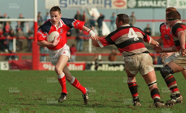 220397 - Llanelli v Pontypool - Craig Warlow hands off Andrew Newbury