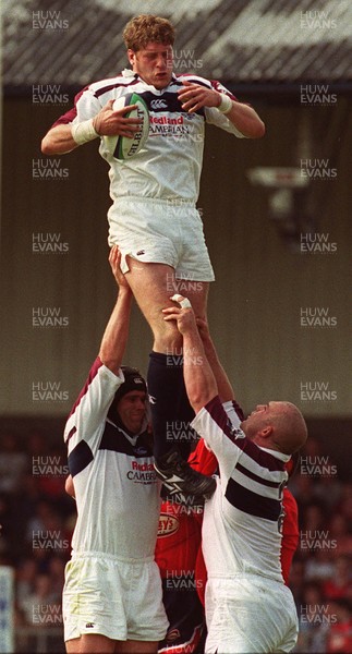 150599 - Llanelli v Swansea - SWALEC Cup Final -  Swansea's Andy Moore claims a lineout ball