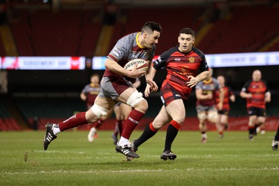 070424 - Llaneilli Wanderers v Glynneath - Division One Cup Final - Steffan Phillips of Llanelli Wanderers scores a try