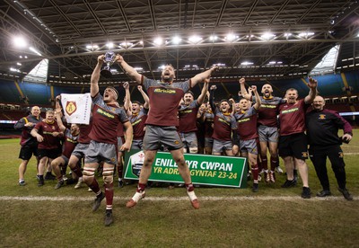 070424 - Llaneilli Wanderers v Glynneath - Division One Cup Final - Llanelli lift the trophy