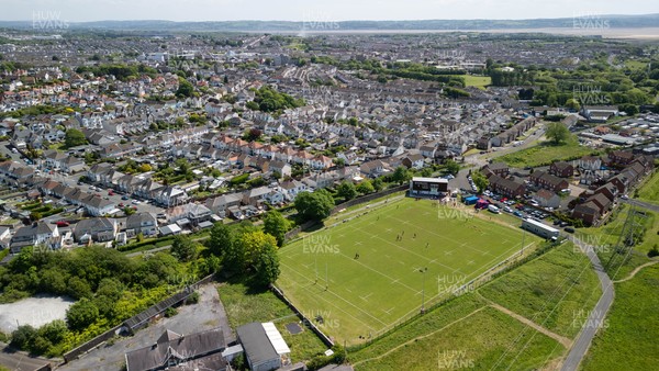 100525 - Llanelli Wanderers v Gorseinon - Admiral Championship West - Aerial view of Stradey Park, home of Llanelli Wanderers