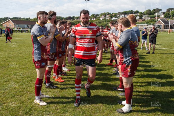 100525 - Llanelli Wanderers v Gorseinon - Admiral Championship West - Llanelli Wanderers clap Gorseinon off the pitch at the end of the match