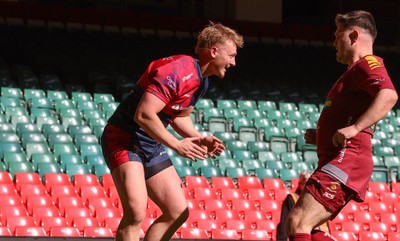 050425  Llanelli Wanderers v Tondu, WRU Championship Cup Final - Caine Woolerton of Tondu dives in to score try