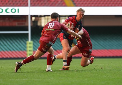 050425  Llanelli Wanderers v Tondu, WRU Championship Cup Final - Caine Woolerton of Tondu charges forward