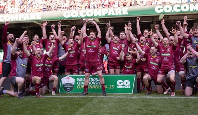 050425  Llanelli Wanderers v Tondu, WRU Championship Cup Final - Llanelli Wanderers celebrate after winning the Championship Cup Final