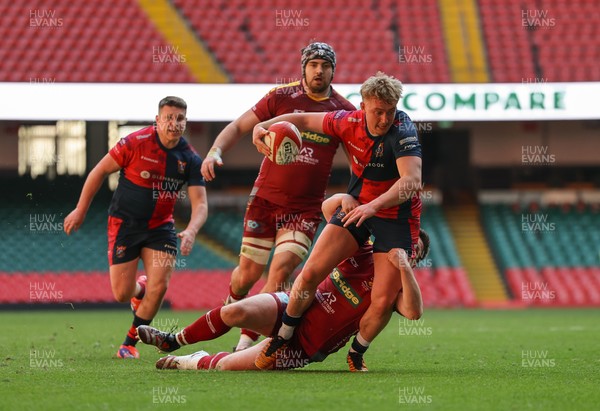 050425  Llanelli Wanderers v Tondu, WRU Championship Cup Final - Caine Woolerton of Tondu charges forward