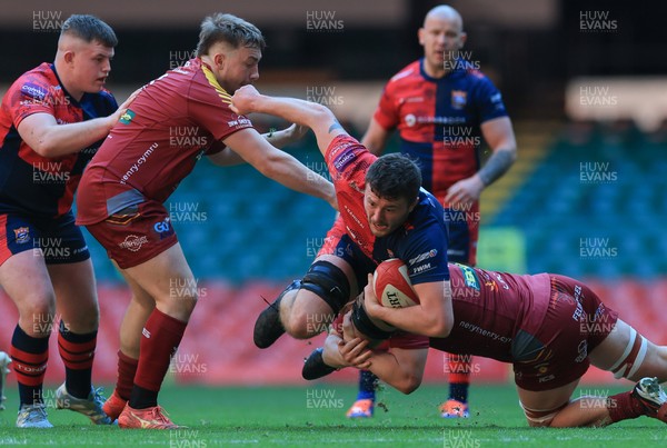 050425  Llanelli Wanderers v Tondu, WRU Championship Cup Final - Steff Lewis of Tondu is tackled