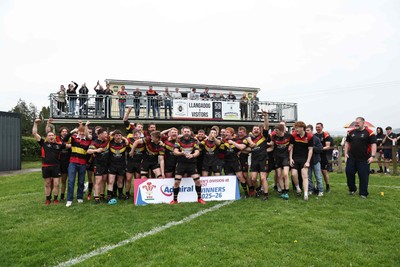020526 - Llangadog v Cefneithin - Admiral National League 4 West B - Llangadog RFC celebrate with the trophy