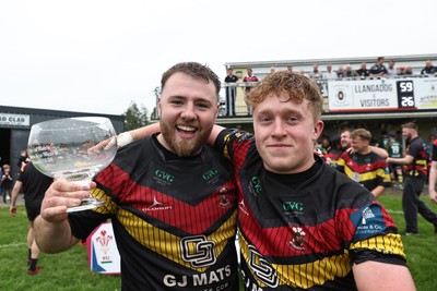 020526 - Llangadog v Cefneithin - Admiral National League 4 West B - Llangadog RFC celebrate with the trophy