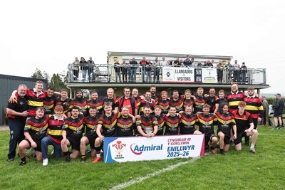 020526 - Llangadog v Cefneithin - Admiral National League 4 West B - Llangadog RFC celebrate with the trophy