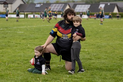 020526 - Llangadog v Cefneithin - Admiral National League 4 West B - Telor Dyer leads Llangadog out on his last appearance for the Club