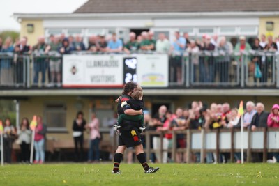 020526 - Llangadog v Cefneithin - Admiral National League 4 West B - Llangadog veteran Telor Dyer leaves the field on his final game for the Club