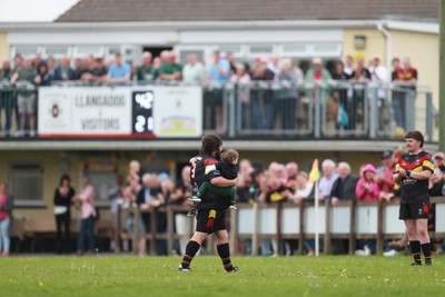 020526 - Llangadog v Cefneithin - Admiral National League 4 West B - Llangadog veteran Telor Dyer leaves the field on his final game for the Club