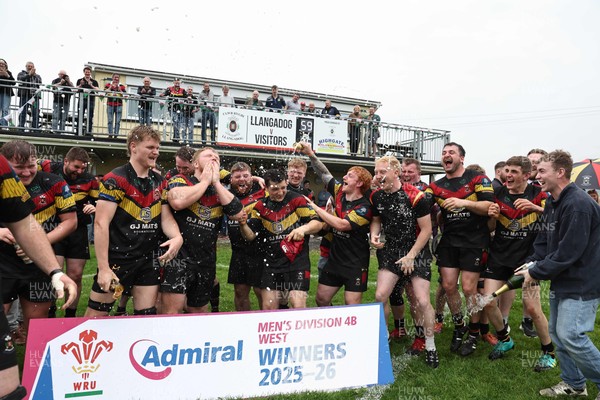 020526 - Llangadog v Cefneithin - Admiral National League 4 West B - Llangadog RFC celebrate with the trophy