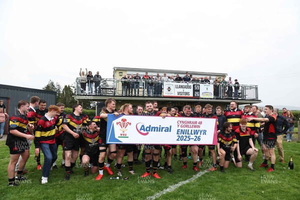 020526 - Llangadog v Cefneithin - Admiral National League 4 West B - Llangadog RFC celebrate with the trophy