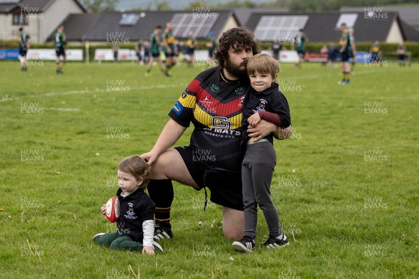 020526 - Llangadog v Cefneithin - Admiral National League 4 West B - Telor Dyer leads Llangadog out on his last appearance for the Club