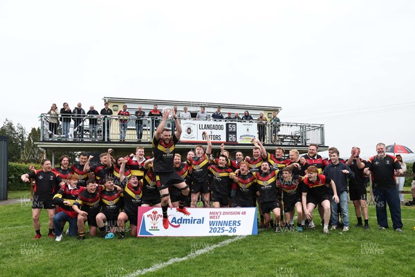 020526 - Llangadog v Cefneithin - Admiral National League 4 West B - Llangadog celebrate with the trophy