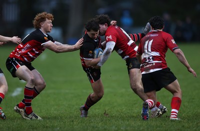 061225 - Llangennech v Brecon - WRU Premiership - Tiaan Evans of Llangennech 