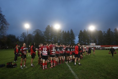 061225 - Llangennech v Brecon - WRU Premiership - Players tunnel at full time