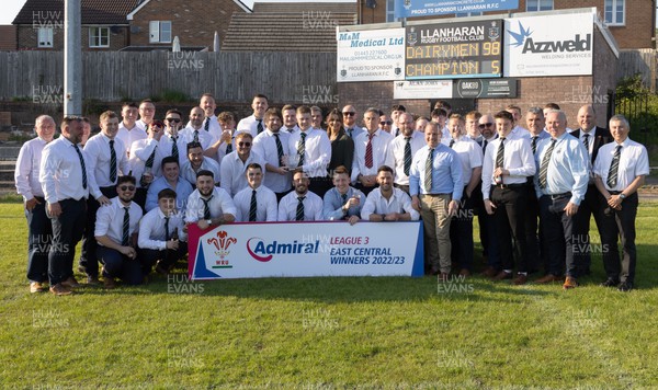 200523 - Llanharan RFC League Presentation - Llanharan RFC are presented with the Admiral National League 3 East Central trophy