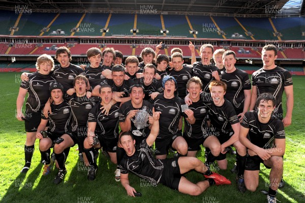 06.04.11 - Llanishen High School v Ysgol Bro Morgannwg - WSRU Senior Gullivers Sports Travel Final 2011 - Ysgol Bro Morgannwg celebrate with the winners trophy 