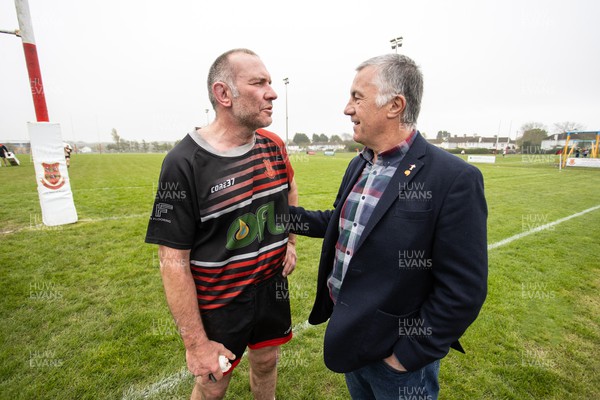 130424 - Llantwit Major v Tonyrefail RFC - Admiral National League 4 East Central - Llantwit Major player Shaun Shea, who at nearly 50 years of age has only ever played for the club and has over 700 appearances for the his home club speaks with WRU�s Geraint John