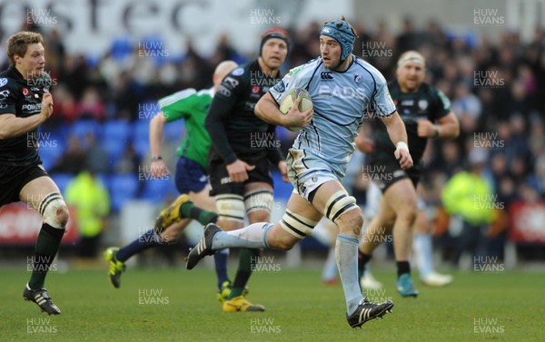 14.01.12 - London Irish v Cardiff Blues - Heineken Cup - Michael Paterson of Cardiff Blues gets clear. 