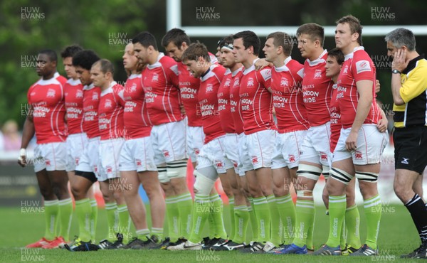 130512 - London Welsh v Bedford Blues - Championship Play-Off Semi Final -London Welsh players line-up