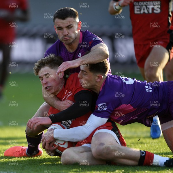 160425 - Loughborough University v Hartpury University - Men's BUCS Super Rugby Milk Championship Final - Rhys Price of Hartpury University scores a try