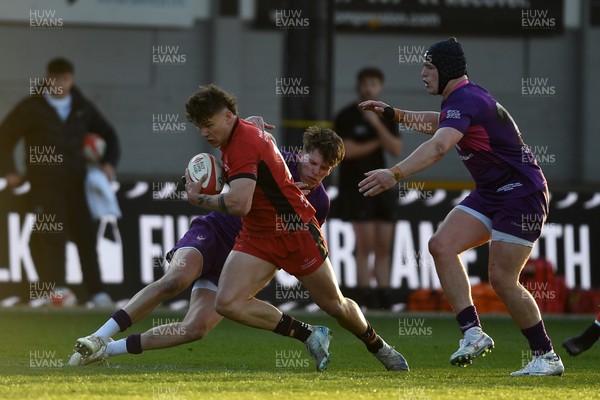 160425 - Loughborough University v Hartpury University - Men's BUCS Super Rugby Milk Championship Final - Matty Ward of Hartpury University is challenged by Finlay Doyle of Loughborough University
