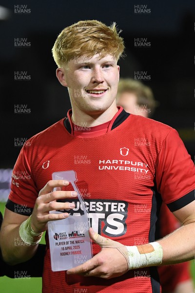 160425 - Loughborough University v Hartpury University - Men's BUCS Super Rugby Milk Championship Final - Player of the match Max Knight of Hartpury University