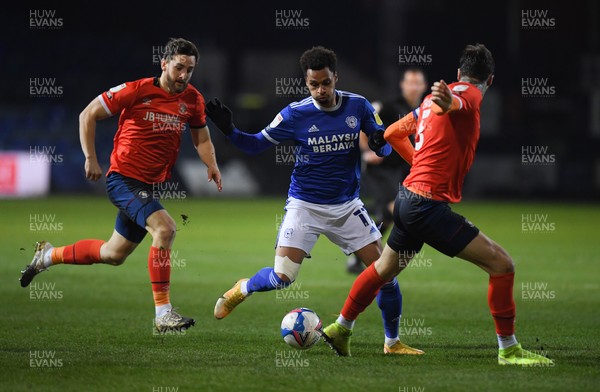 160221 - Luton Town v Cardiff City - Sky Bet Championship - Josh Murphy of Cardiff City in action during this evening's game 