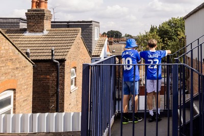 230825 - Luton Town v Cardiff City - Sky Bet League 1 - Cardiff City fans 