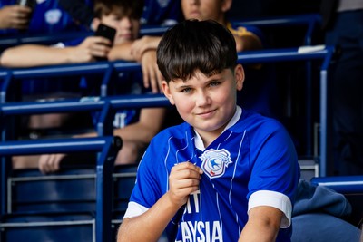 230825 - Luton Town v Cardiff City - Sky Bet League 1 - Cardiff City fans   
