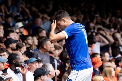 230825 - Luton Town v Cardiff City - Sky Bet League 1 - Cardiff City’s Rubin Colwill 