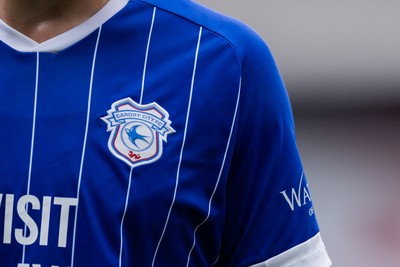 230825 - Luton Town v Cardiff City - Sky Bet League 1 - The Cardiff City badge 