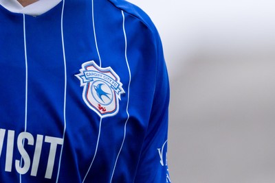 230825 - Luton Town v Cardiff City - Sky Bet League 1 - The Cardiff City club crest