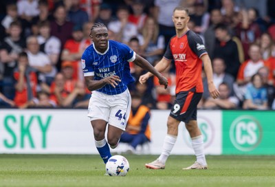 230825 - Luton Town v Cardiff City - Sky Bet League 1 - Cardiff City’s Ronan Kpakio