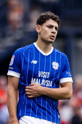 230825 - Luton Town v Cardiff City - Sky Bet League 1 - Cardiff City’s Yousef Salech 
