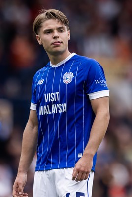 230825 - Luton Town v Cardiff City - Sky Bet League 1 - Cardiff City’s Cian Ashford 
