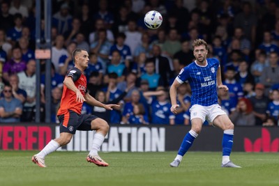 230825 - Luton Town v Cardiff City - Sky Bet League 1 - Cardiff City’s Calum Chambers 