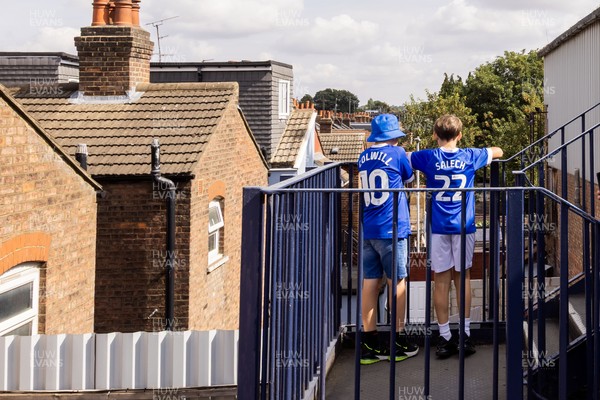 230825 - Luton Town v Cardiff City - Sky Bet League 1 - Cardiff City fans 