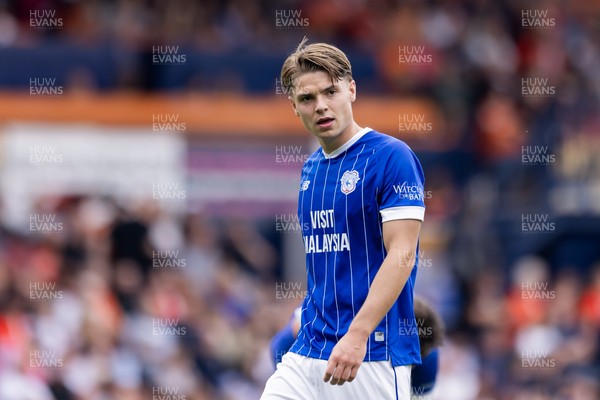 230825 - Luton Town v Cardiff City - Sky Bet League 1 - Cardiff City’s Cian Ashford 